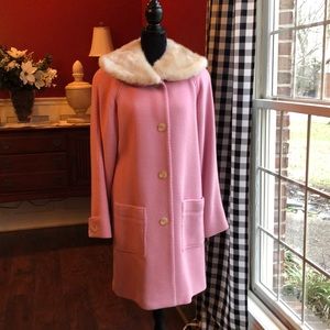 Liz Claiborne Wool Bld Coat Removable Fur Collar